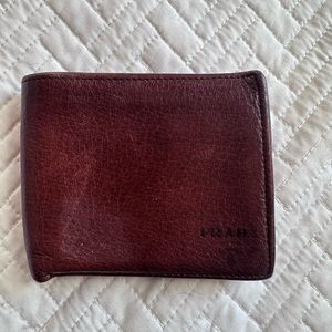 Prada Dark Chocolate Leather Men’s Flap Wallet